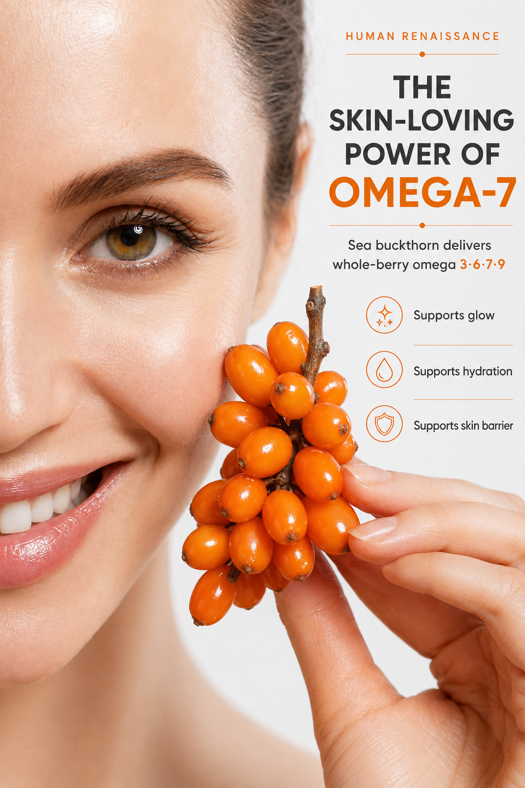 The skin-loving power of Omega-7 from sea buckthorn - supports glow, hydration and skin barrier